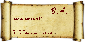 Bede Anikó névjegykártya